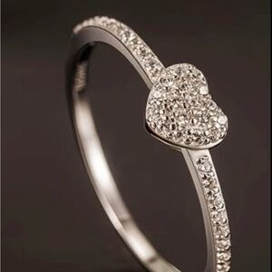 14 kt gold GF 925 Sterling Silver Heart Ring – Romantic & Elegant size 7